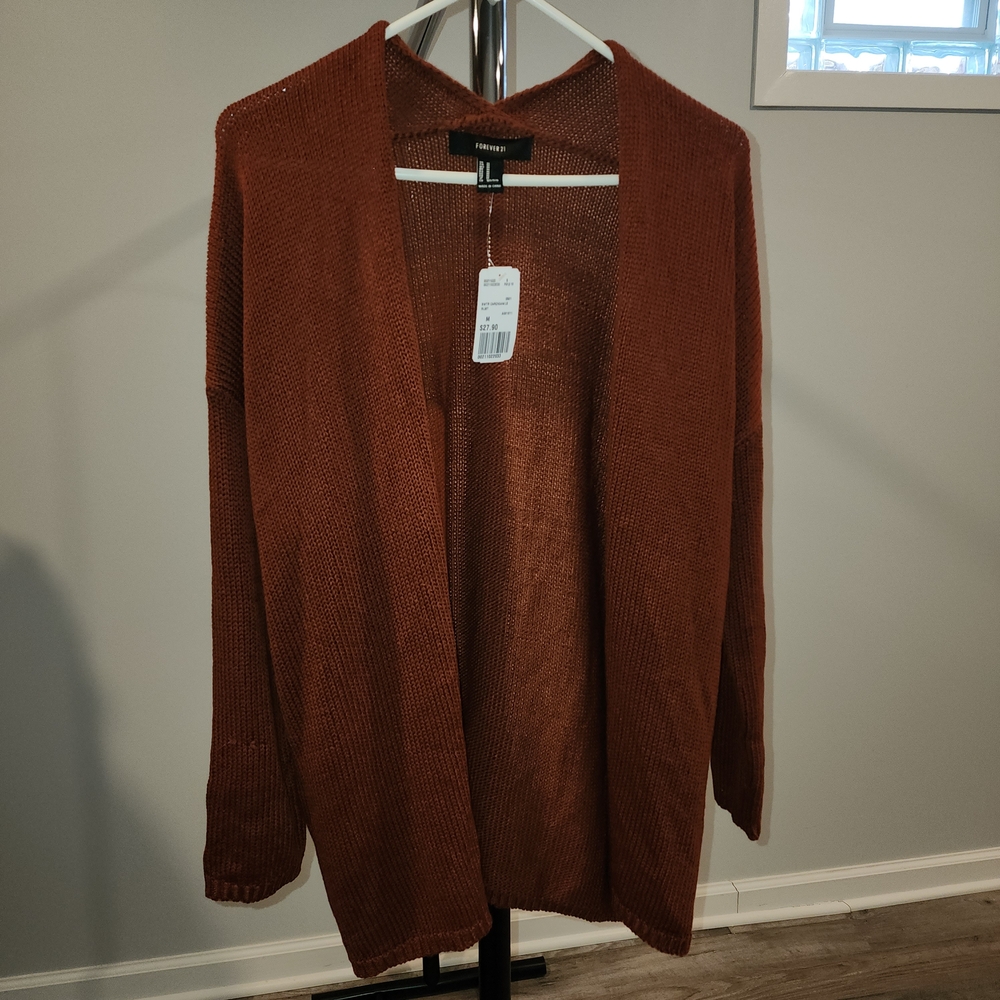 Forever 21 Rust Open-Front Cardigan - Picture 3 of 6